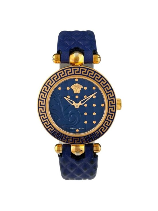 Versace Micro Vanitas Watch SS Leather Quartz Blue main image 4